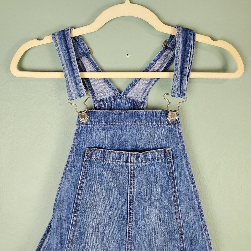 American Eagle Outfitters Distressed Raw Hem Denim Shortalls Size Small - Picture 6 of 10